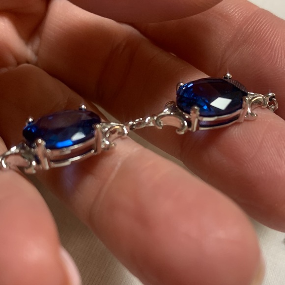 NWT AQUAMARINE AND SILVER BRACELET - Picture 3 of 6